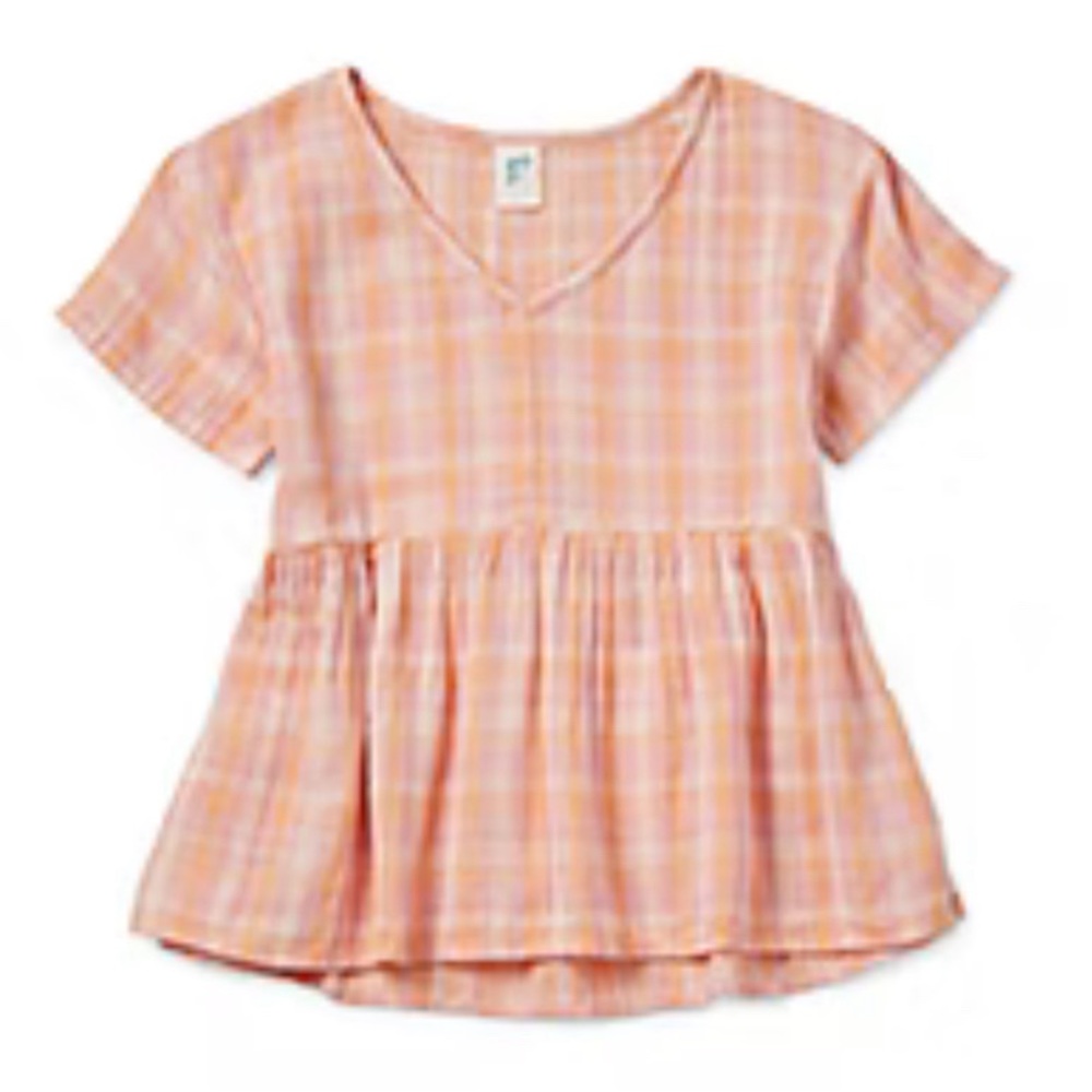(Y) Thereabouts Little & Big Girls V Neck Short Sleeve Blouse